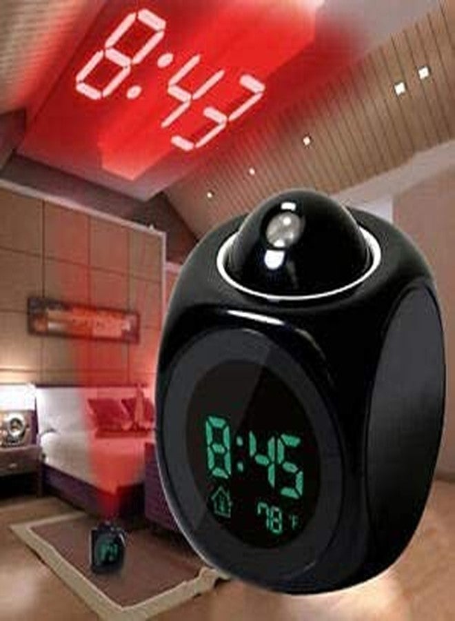 RABADIYA CREATION Plastic Digital LCD Projector Alarm Clock Wall Projection LCD Screen Snooze Alarm Display Time Voice Alarm LED Back Light Bedroom, Table, Office, Home Multicolor, 10 Cm X 10 Cm - Image 2